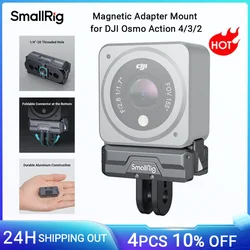 SmallRig Magnetic Adapter Mount for DJI Osmo Action 4 /3 / 2 w Adapter Connection & 1/4” Thread for Tripod Vlogging YouTube 3662