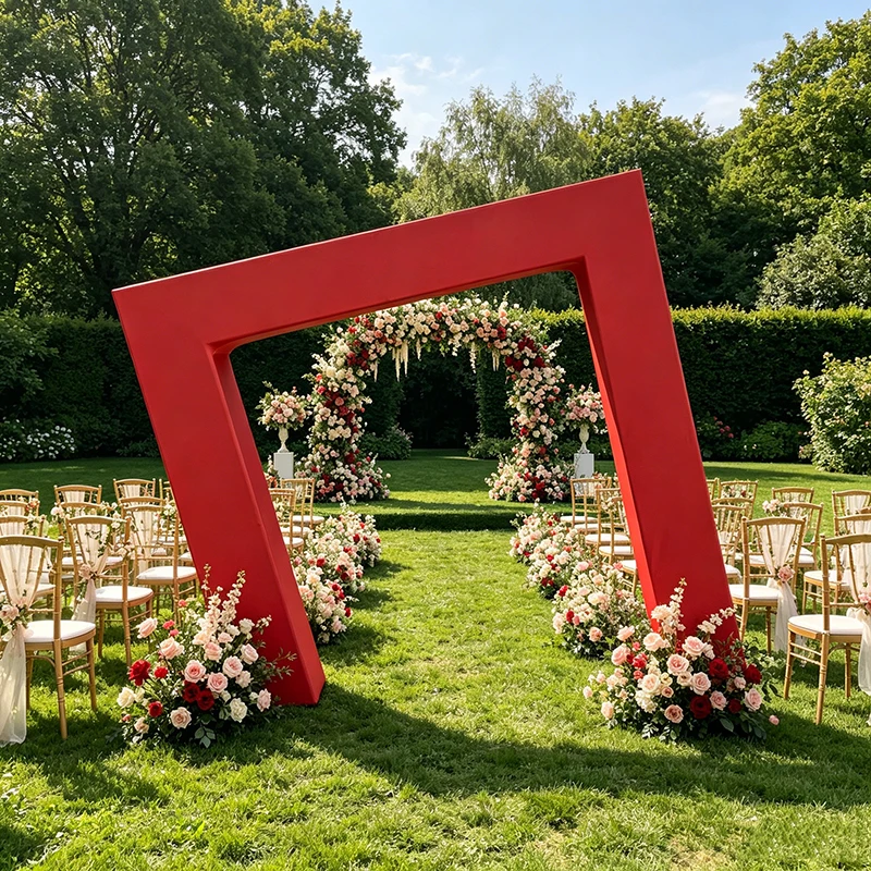 3D Slanted Open Door Backdrop Stand Arch Wall for Birthday, Wedding Party Decoration, Balloon Decoration,6.5x6.5ft