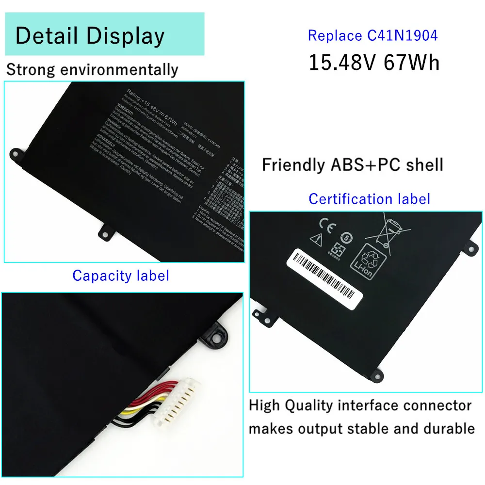 C41N1904 بطارية الكمبيوتر المحمول ل ASUS ZenBook 13 UX325EA UM325UA UX325JA UM325SA 14 UM425IA UX425EA S UX391UA UX393EA S14 S435EA