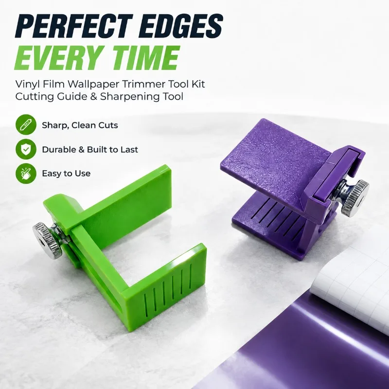 Guided Edge Cutting Knife for Vinyl Film and Wallpaper Installation Precise Construction Implement Professional Wrapping
