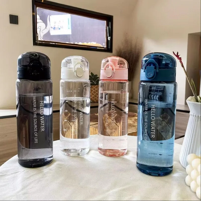 Sports Transparent Water Bottle 780ml Portable Gym Travel Clear Leakproof Drinking Bottle Frosted Bottle