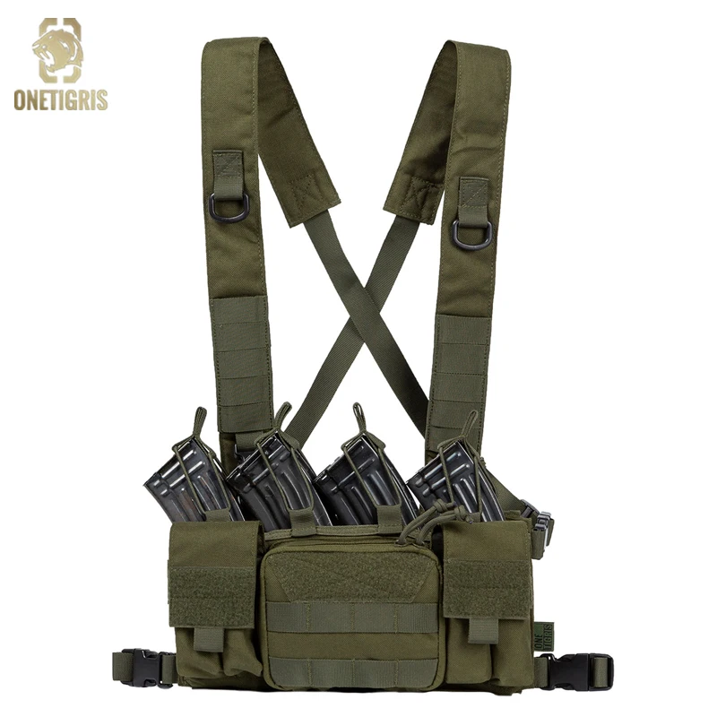 ONETIGRIS Chest Rig, MOLLE Chest Rigs Tactical Chest Rig Dangler Pouch Utility Admin Pouch IFAK Medical Organizer