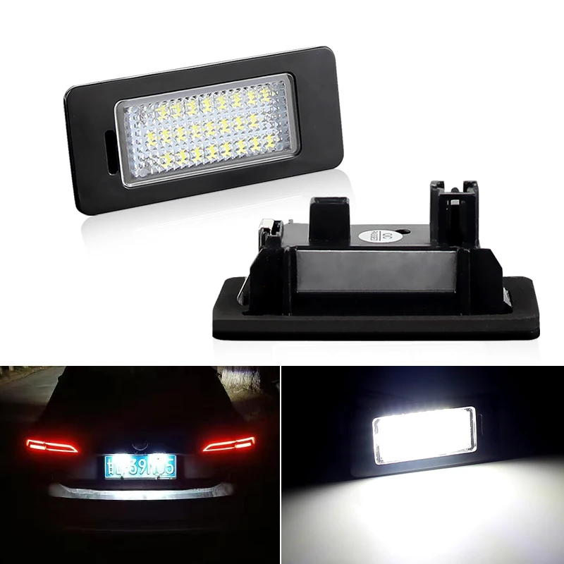 2PCS 24-SMD LED Number License Plate Light For SKODA /For Rapid /For Yeti /For Superb B6 /For Fabia No Error RU Accessories