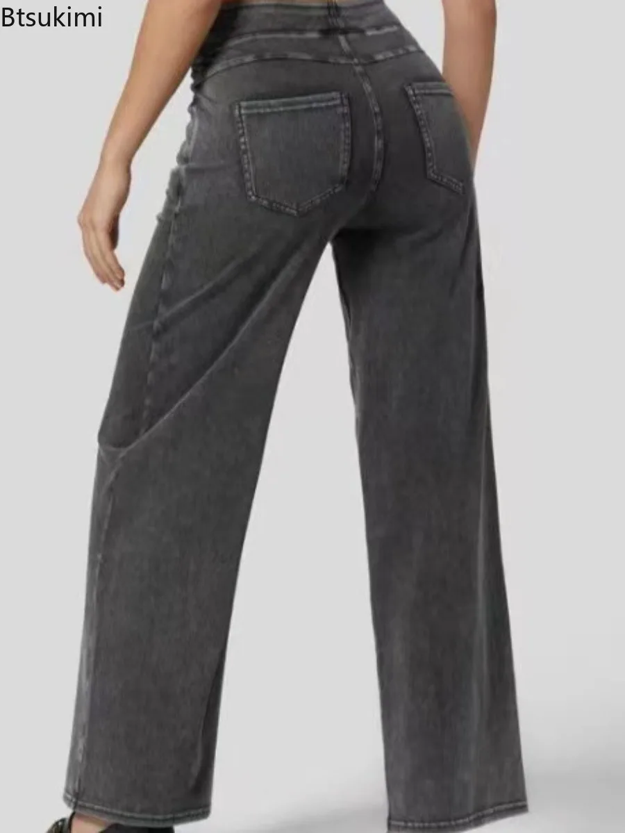 2026 Summer Women's High Waist Wide Leg Jeans Yoga Slimming Loose Casual Pants for Women Butt Lifting Loose Comfortable Trousers