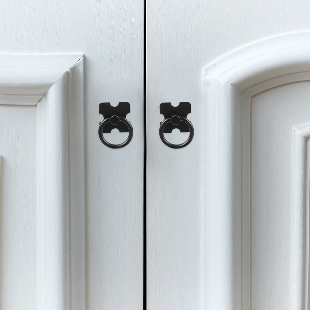 

2pcs Black Round Knobs for Cabinets Elegant Zinc Alloy H les Furniture Decor Drawer Wardrobe Closet Door Hardware