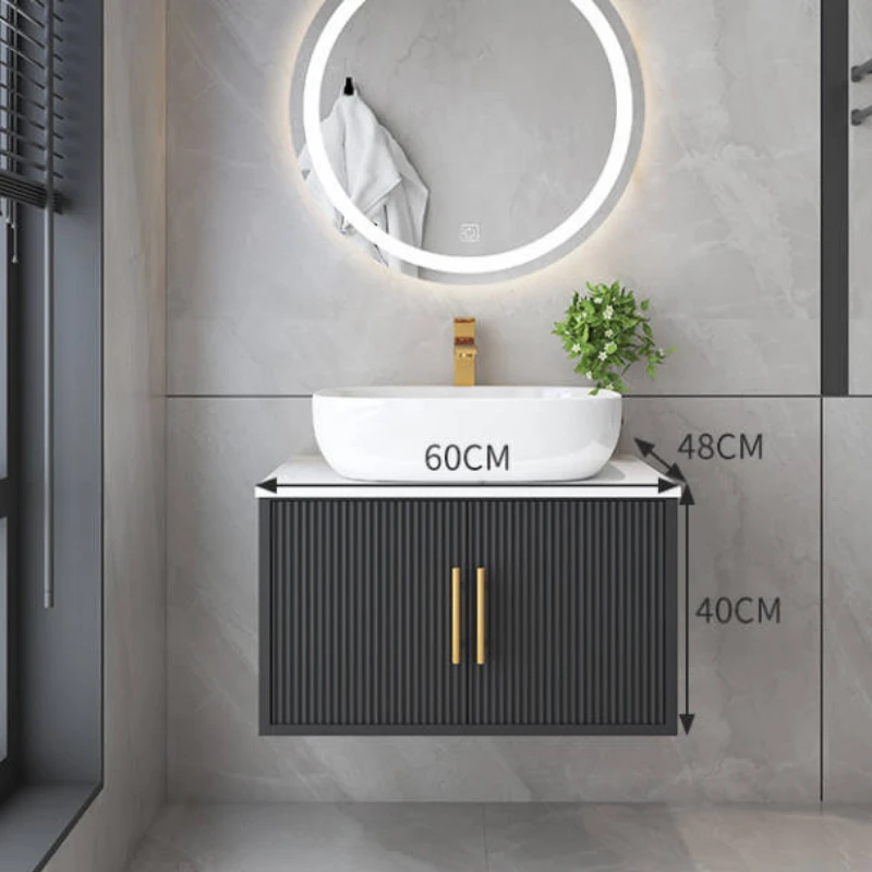 Washbasin and Bathroom Cabinet Modern Full Bathroom Furniture Bathroom Cabinet 60/70/80/90cm 1 Sink