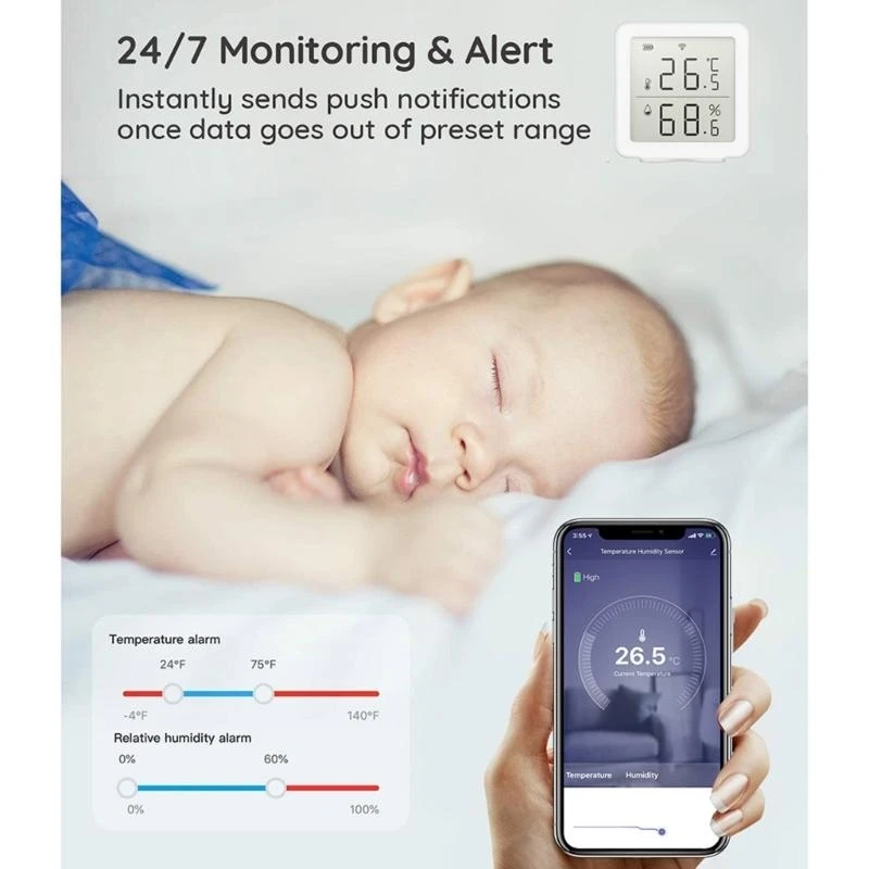 

E06B Приложение для измерения влажности, удаленный монитор, регистратор данных, термометр, гигрометр для домашнего питомца