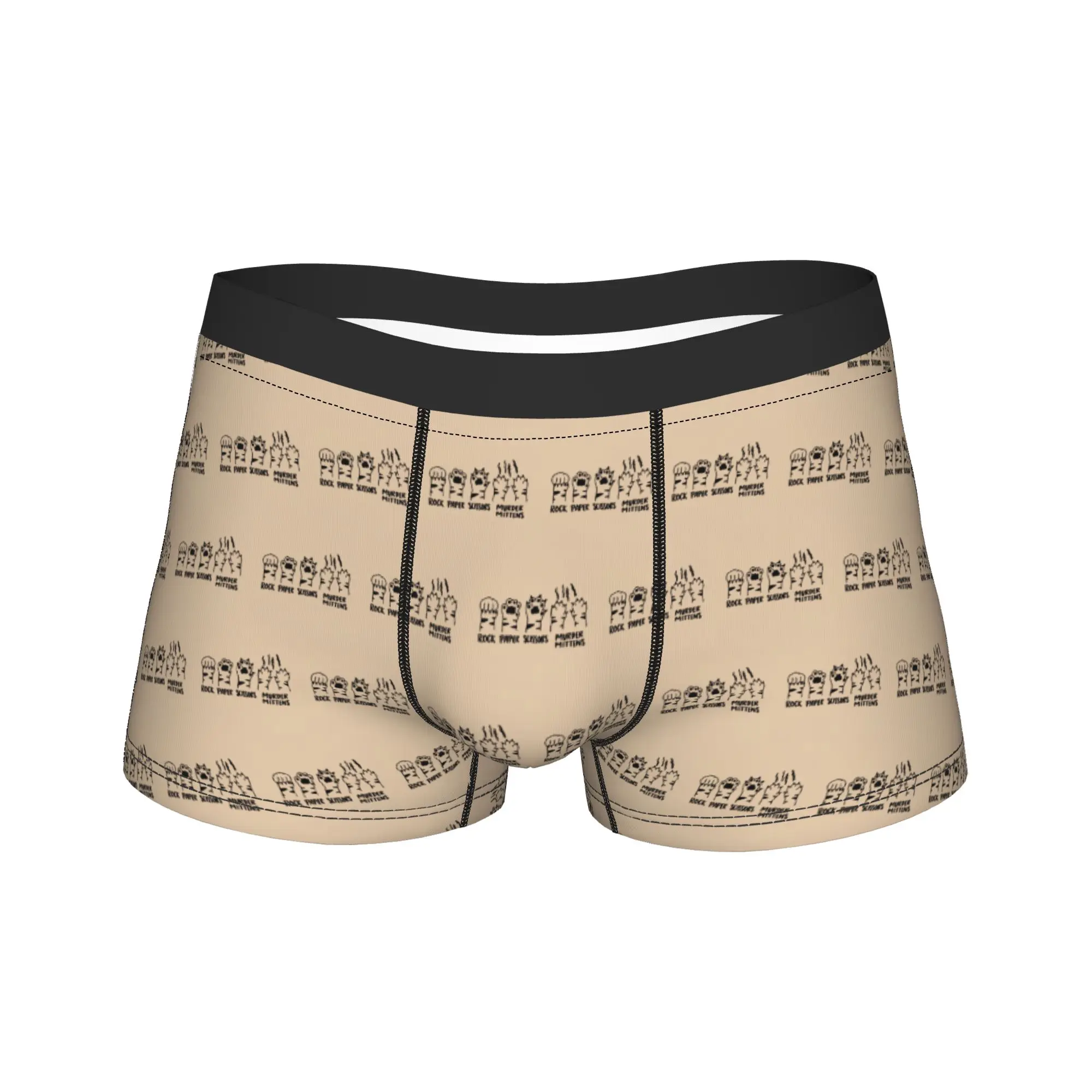 

Мужские трусы-боксеры с принтом «Кошачья лапка» и «Камень, ножницы, бумага», дышащие, больших размеров, хит продаж