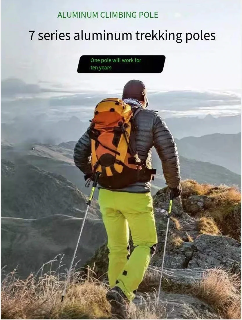 

Outdoor Folding Anti Slip Mountain Climbing Multifunctional Professional Climbing Cane and Walking Equipment