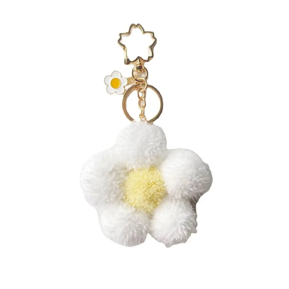 Saco decoração plushball saco pingente feminino chaveiro coisas brinquedo de pelúcia mochila encantos dos desenhos animados pingente de pelúcia flor chaveiro