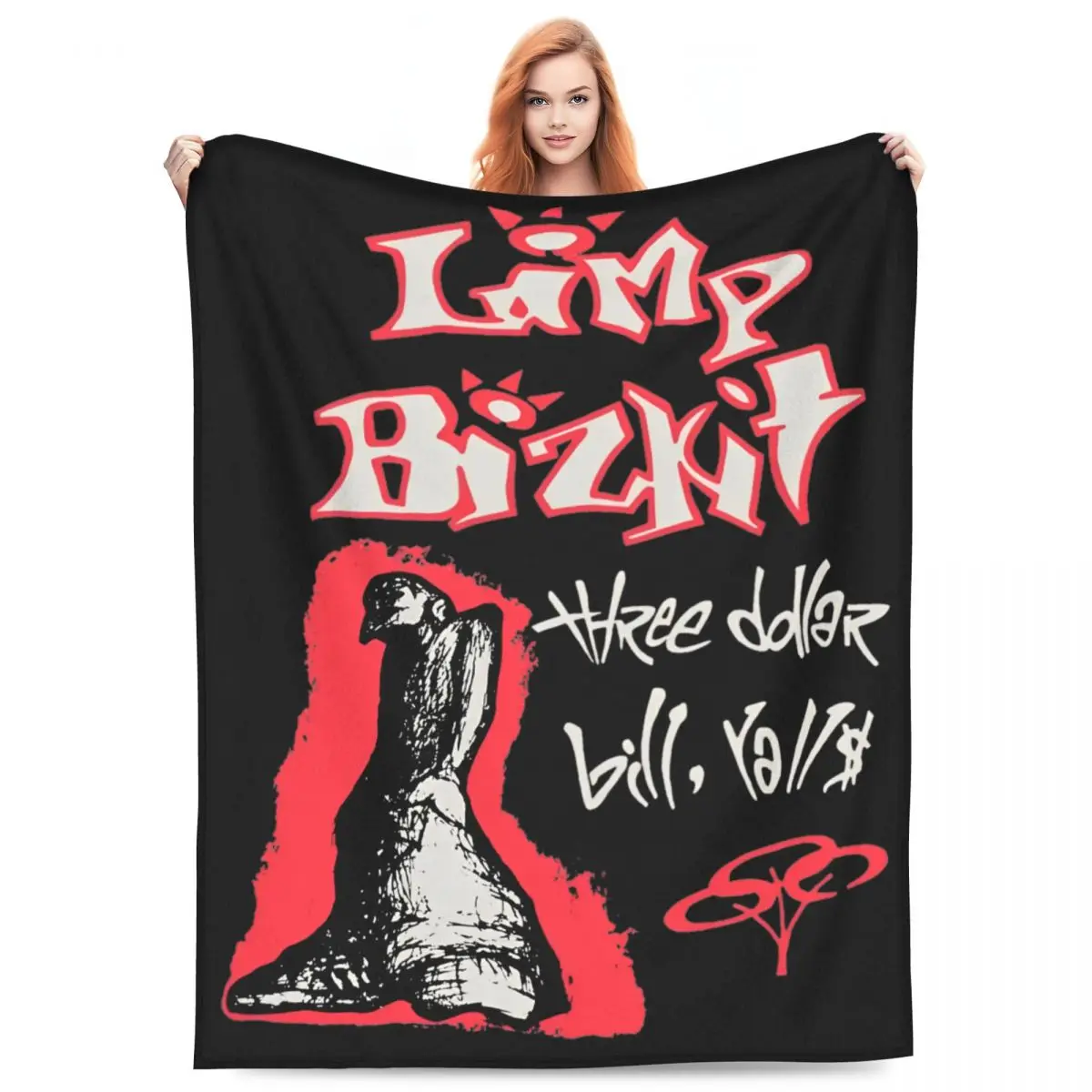 1997 Limp Bizkit Black Double Sided Blankets Fleece Spring/Autumn Breathable Soft Throw Blankets for Sofa Travel Bedspreads