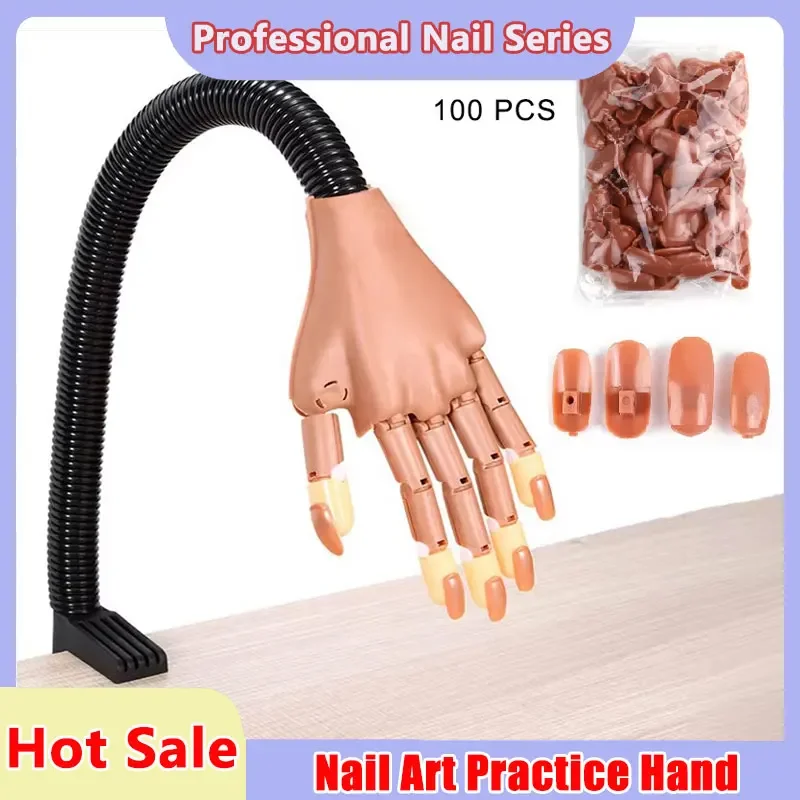 

Практика дизайна ногтей, ручная маникюрная практика, акриловые типсы для пальцев с 100 шт., накладные ногти, оборудование для тренировки ногтей, инструменты