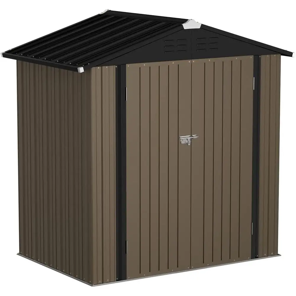 Metal Outdoor Storage Shed 6 x 4 T Metal Shed with Lockable Door,Waterproo Garden Tool Shed Storage House or Backyard Patio Lawn view 2