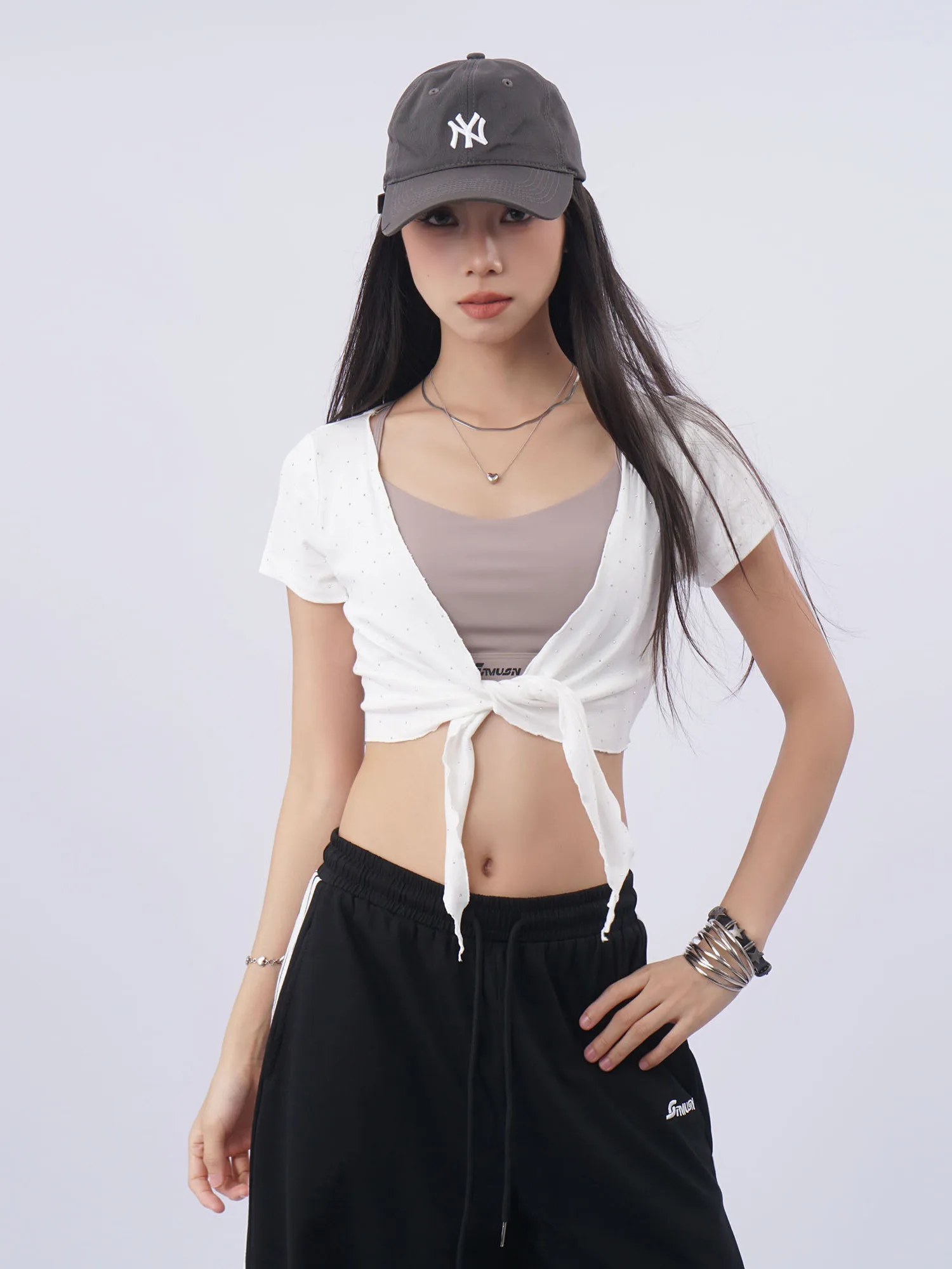 Oldwater White Short Sleeve Open Cardigan Women's Micro Translucent Short Outerwear Sun Protection Sweet And Spicy Style Top