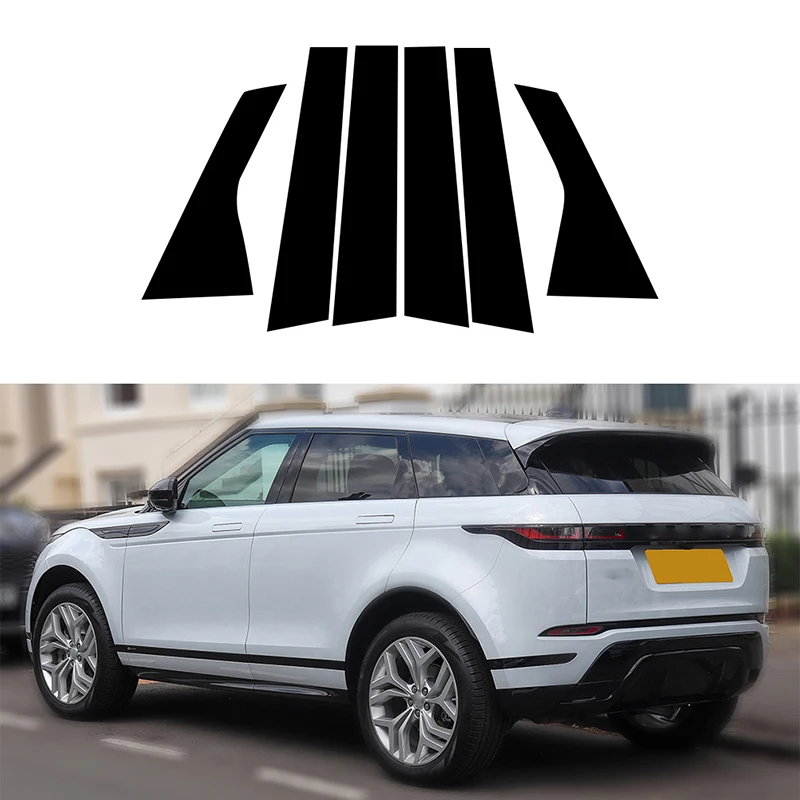 6-teiliges Set Autotür-Fensterpfosten-Zierleisten-Abdeckung Aufkleber Hochglanz Schwarz Teile für Range Rover Evoque L551 5-Türer 2019-2023