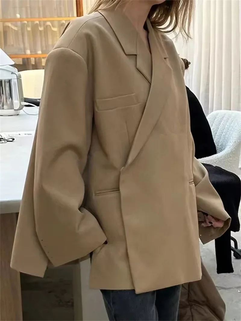 Comfort and Fashion Women Blazers Long Sleeve Lapel Side Button Suit Jacket 2025 Spring Notched Ladies Office Workwear Outwear