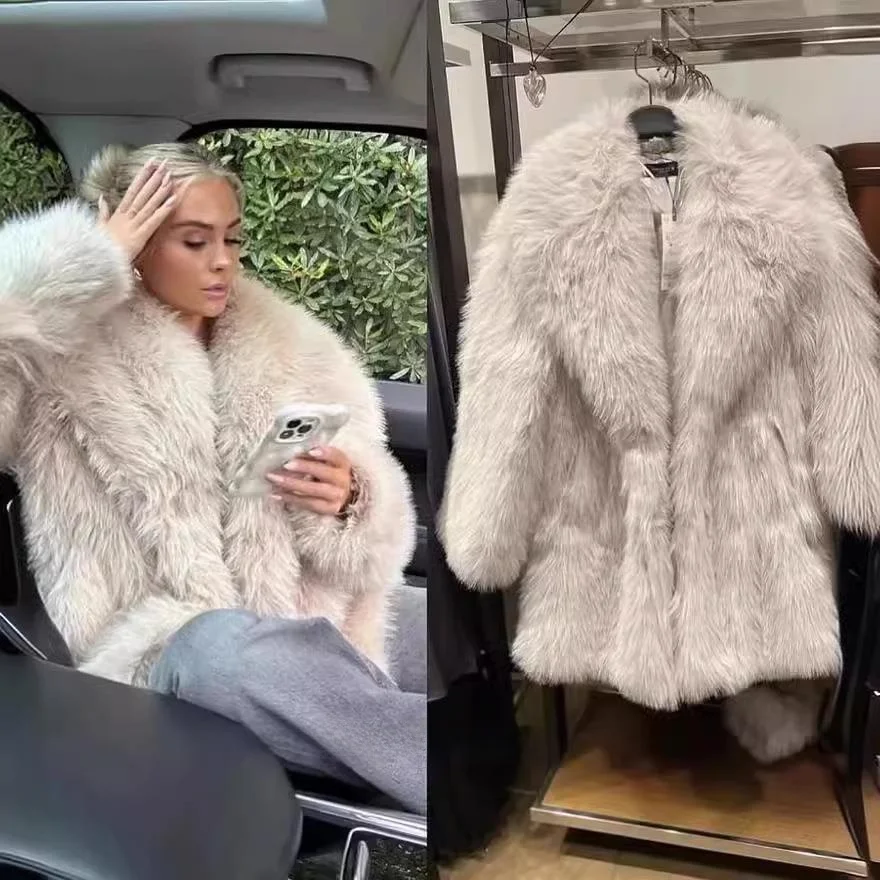 

Женское теплое хлопковое пальто из искусственного меха, длинное пальто большого размера, ультрао, однотонное зимнее модное женское пальто