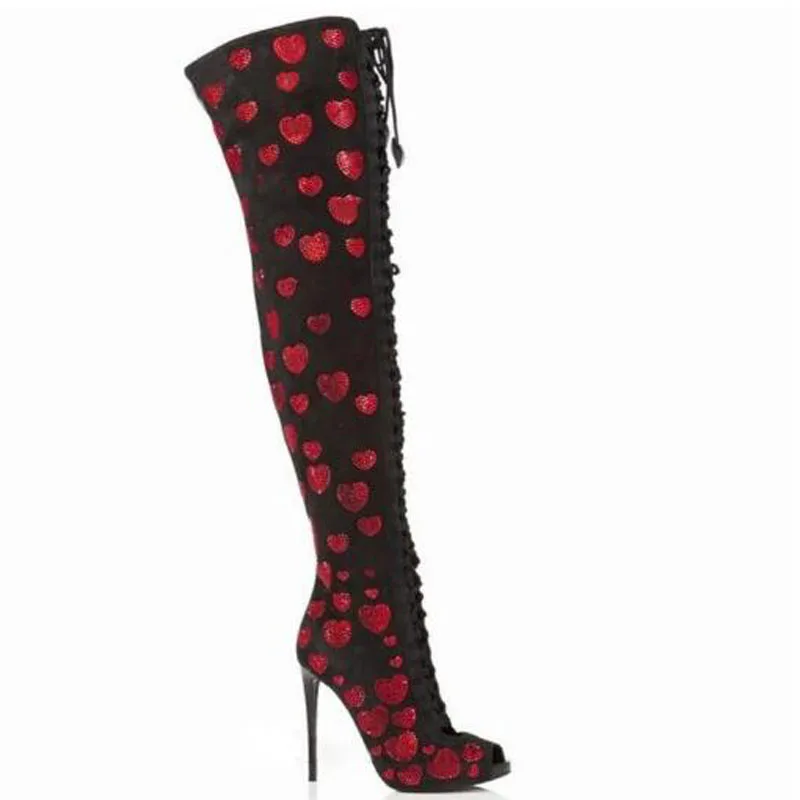 Street Style Black Stone Grain Pointed Toe Med Heels Over The Knee Boots Women Leisure Comfortable Thigh Long Botas Shoes Lady 1