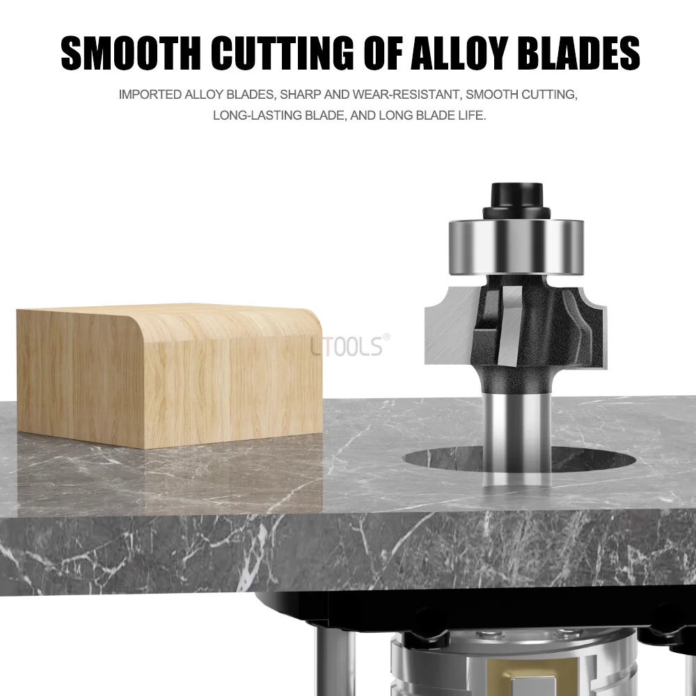 Houtbewerking Frees R1.5 Afschuining 1/4 Handvat 4-Blade Filet Cutter Vier-tand Kantenverlijming Strip Arc trimmen Cutter