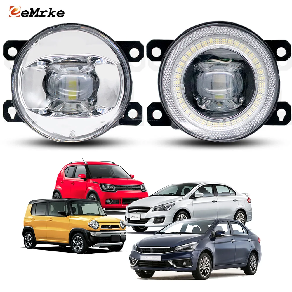 

Светодиодные противотуманные фары для Suzuki Ciaz Hustler Ignis 2015 2016 2017 2018 2019 2020 2021 Angel Eye DRL, аксессуары для противотуманных фар дальнего света