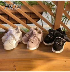 Liz Shoes Women Japanese Sweet Lolita Love Rhinestone Bow Platform Sneakers Girls Fashion Versatile Casual Shoes Female Sneakers