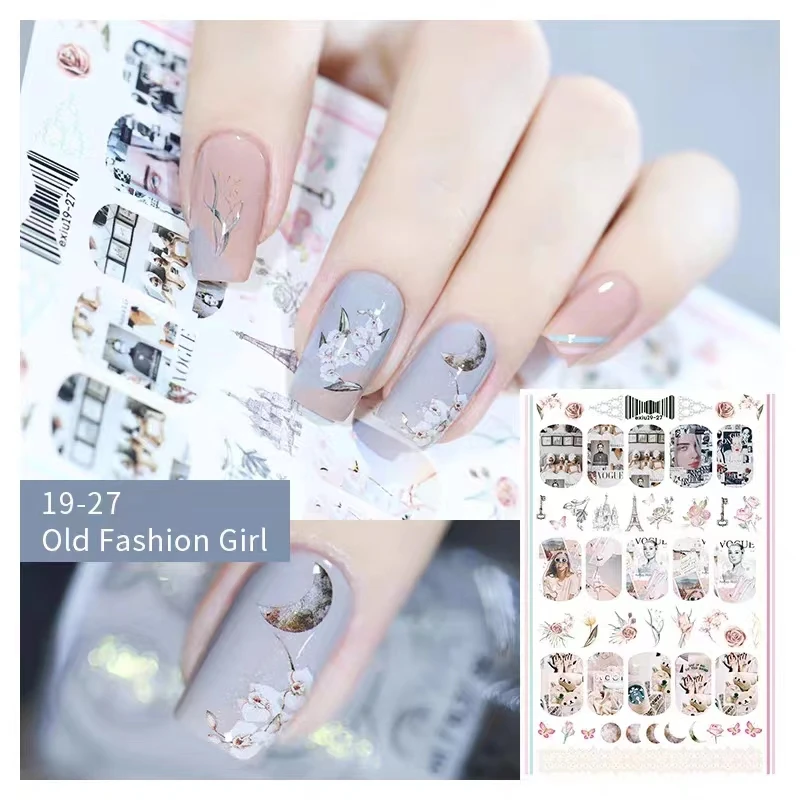 Nieuwste Karakter 3d Zelfklevende Achterste Lijm Sticker Sticker Schuifregelaar Diy Decoratie Gereedschap Nail Sticker Wg 690