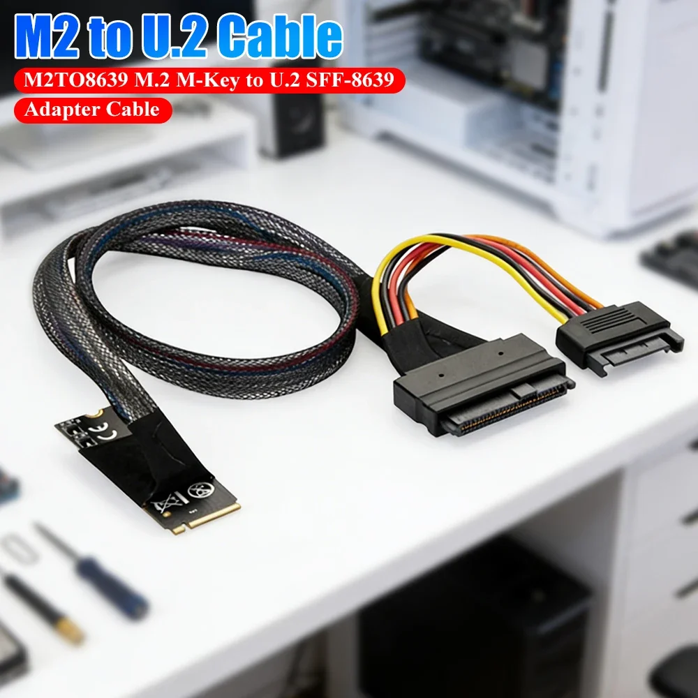 M.2 M-Key to U.2 SFF-8639 Interface Adapter Cable High-performance Transmission Data Computer Replacement Parts