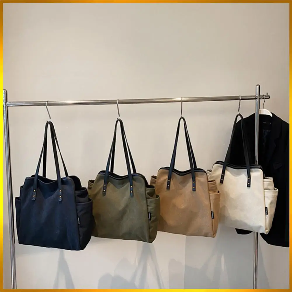 Bolso de hombro clásico para mujer, bolso versátil con múltiples bolsillos, bolso de hombro liso de gran capacidad, bolso de viaje para mujer