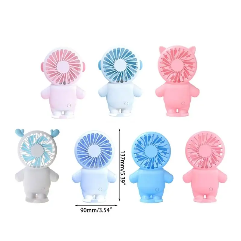 Various Styles Mini Fan 1200mAh Battery Powered Hand-Held Desktop USB Fan 1-3H Working Time 3 Speeds Electric Fan Dropship