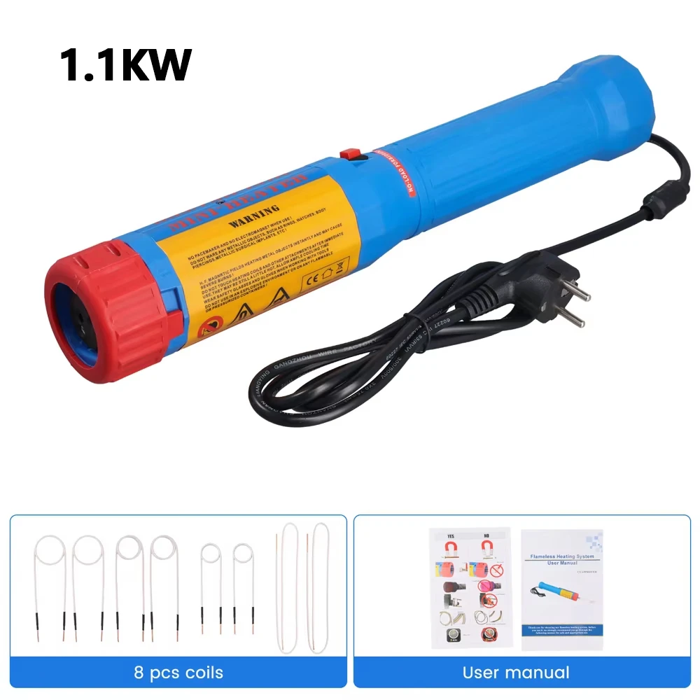 Podofo 1100W~1800W Magnetische Inductie Verwarmingselement Schroefverwijderaar Roestige Schroeven Verwijderingsgereedschap Handheld Verwarmingsgereedschap Draadmoer Verwijderaar
