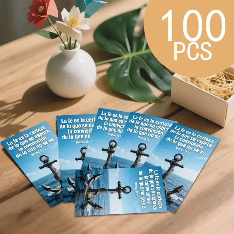 100pcs Spanish Prayer Card Inspirational Quote Card, Bible Scripture Prayer Card Suitable for Daily Spiritual Practice