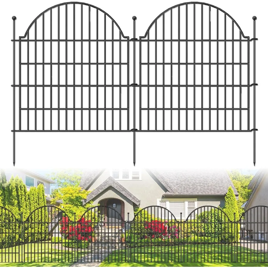 

Decorative Metal Garden Fence 5 Panels 32in H x 11.8ft (L) No Dig Dog Fence Outdoor for Yard Temporary Rustproof Metal Wire Rab