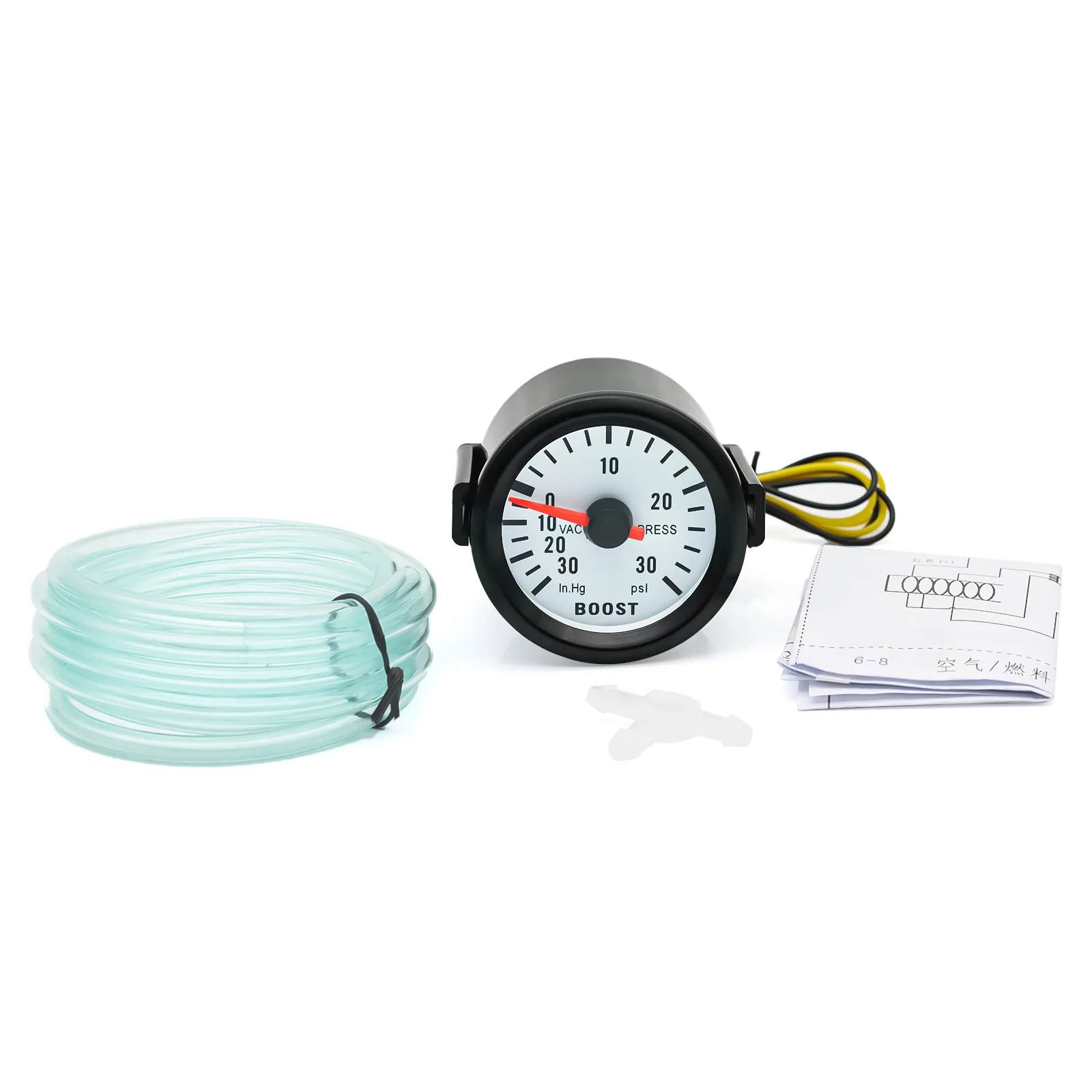 Runder 52mm Blau Beleuchteter Auto-Turbo-Boost-Anzeiger -30~30 PSI -1~2 Bar Zeiger-Uhr Vakuum-Instrument Digitalanzeige – Detail 4