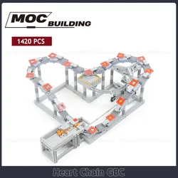 Moc Building Blocks Heart Chain GBC Module DIY Assembly Technology Bricks Science Creative Toys Motor Collection Gifts