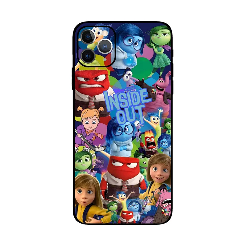 Disney Inside Out 2 Anime Figures Phone Case for iPhone 16 15 14 13 Plus Pro Max Jacket 13 All-inclusive Anti-fall Soft Cover