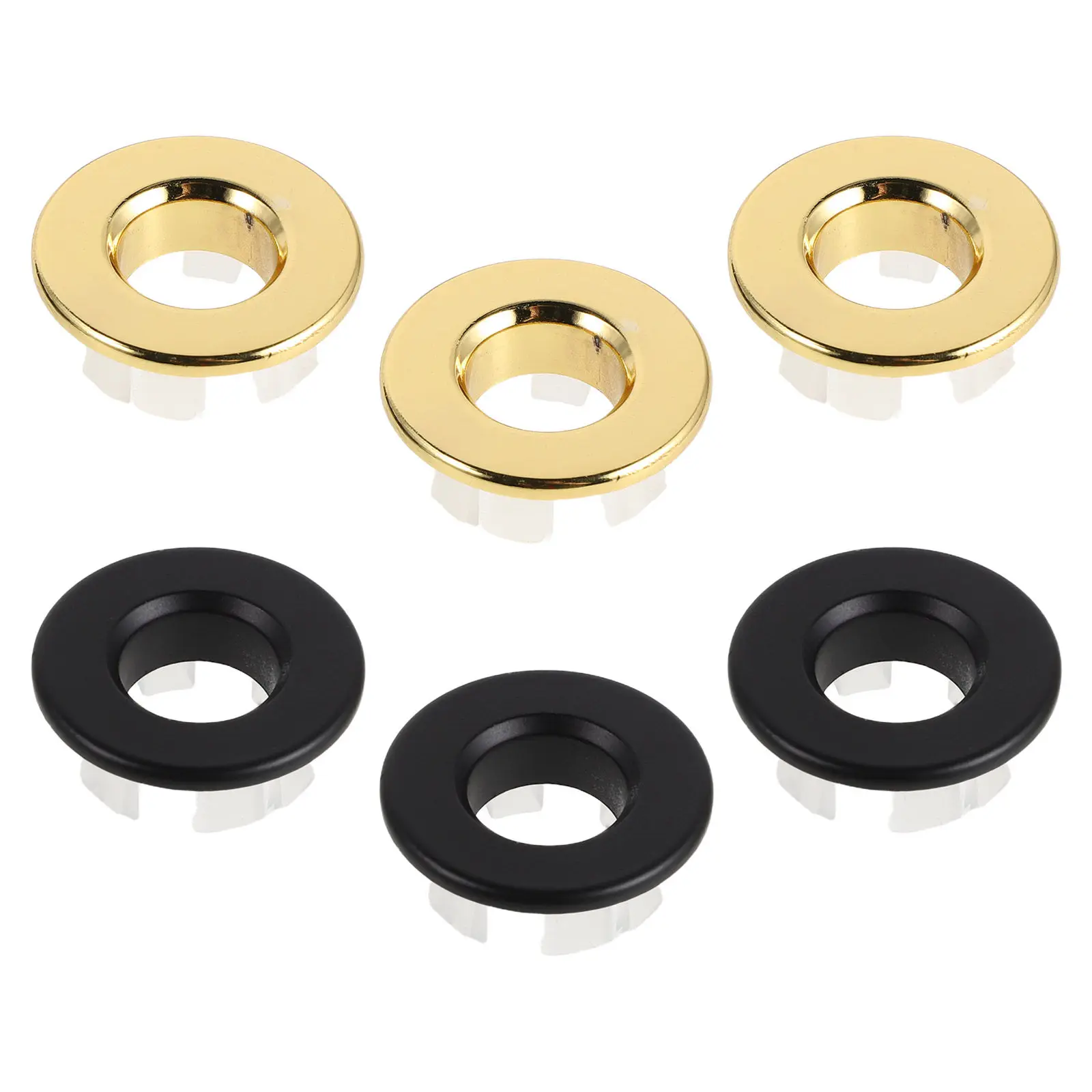 

6Pcs Copper Sink Overflow Cover Ring Universal Basin Overflow Cap 23-25Mm Hole Water Spill Prevention Hygiene Decor Trim Drain