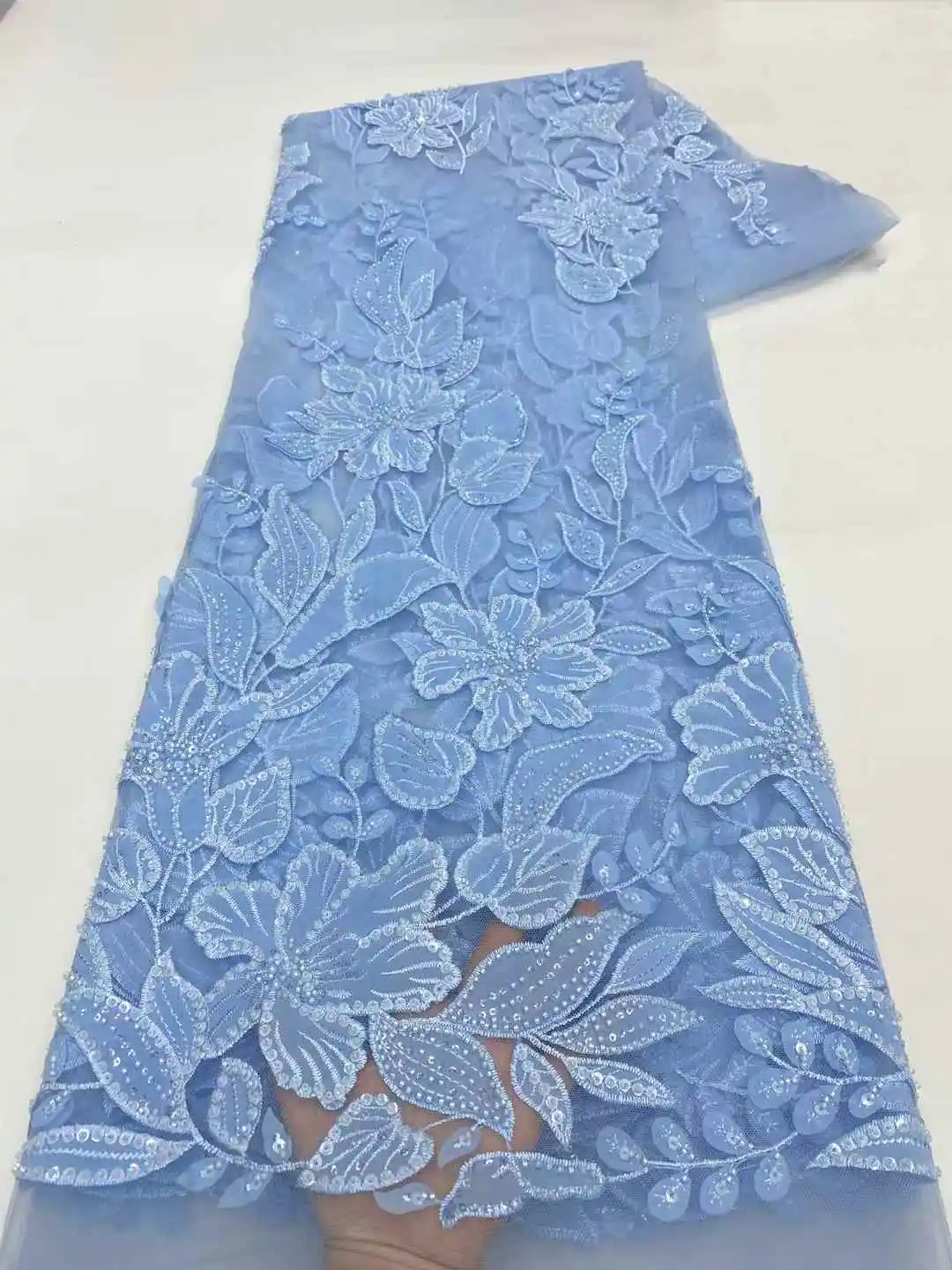 نسيج الدانتيل الأفريقي 2025 اليدوية مطرز أقمشة الدانتيل فرنسا الترتر النيجيري التطريز الزفاف شبكة نسيج الدانتيل للخياطة