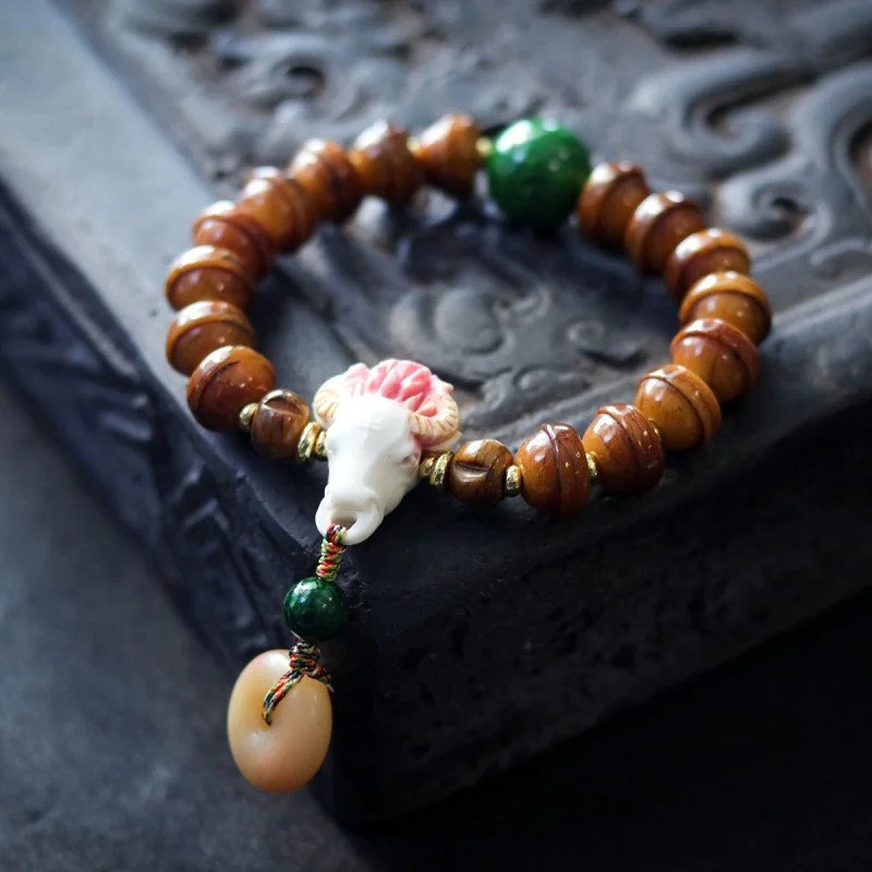 

Tibet Yak Bone Tibetan Style Prayer Beads Ornament Bracelet