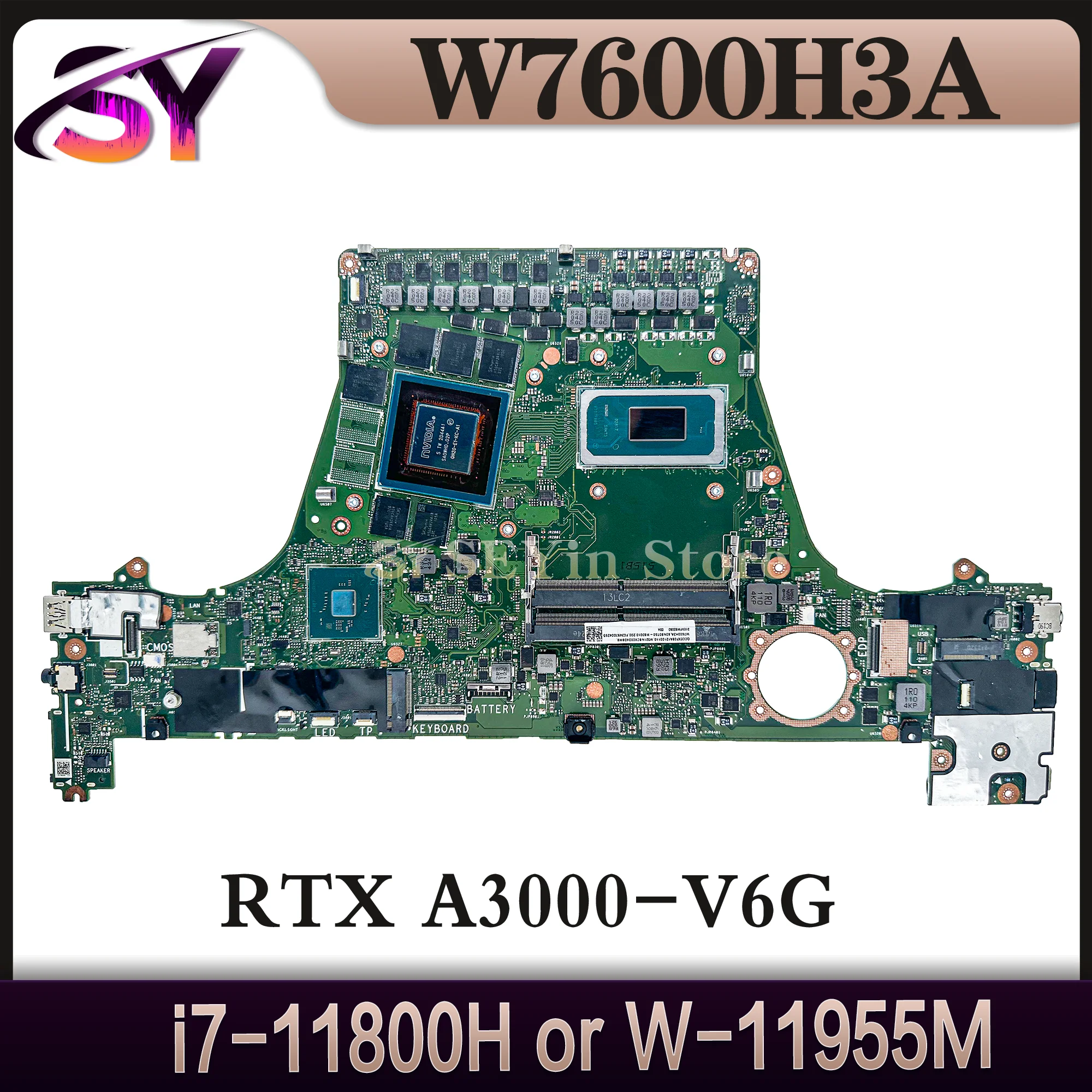 W7600H3A Mainboard For ASUS H7600HM W7600H5A W7600H3 J7600H3A J7600H5A J7600HM Laptop Motherboard i7-11800H i9-11900H W-11955M