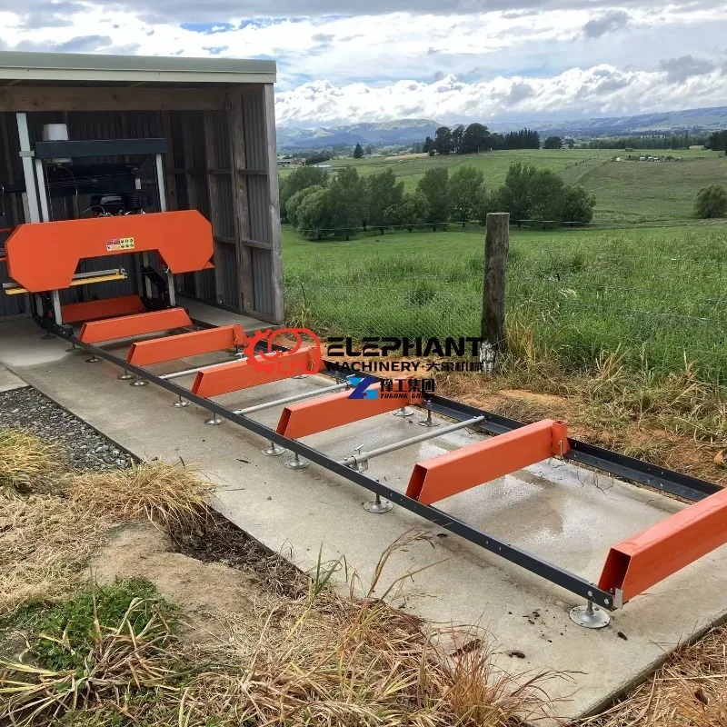 Mobile Horizontal Bandsaw Mill Portable Timber Cutting Sawmill Forestry Machine Log Sawing Equipment for Wood Processing Factory