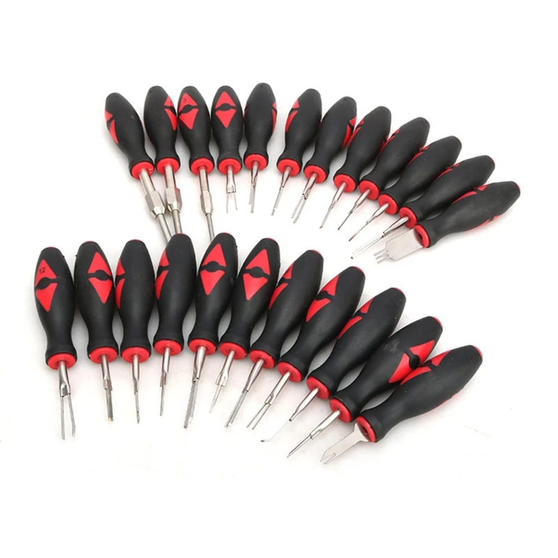 ipiip Car Universal Terminal Release Removal Tool Set Automotive Wiring Connector Crimp Pin Extractor with Non-slip Handle