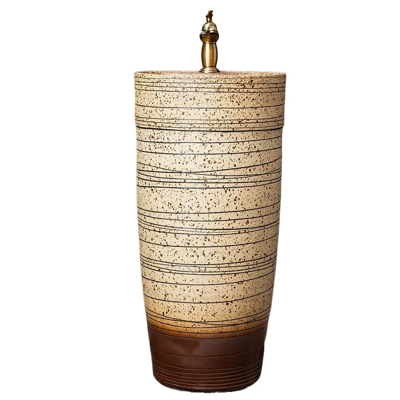 

Integrated column basin household bathroom ceramic washbasin balcony floor-to-ceiling pool outdoor column washbasin