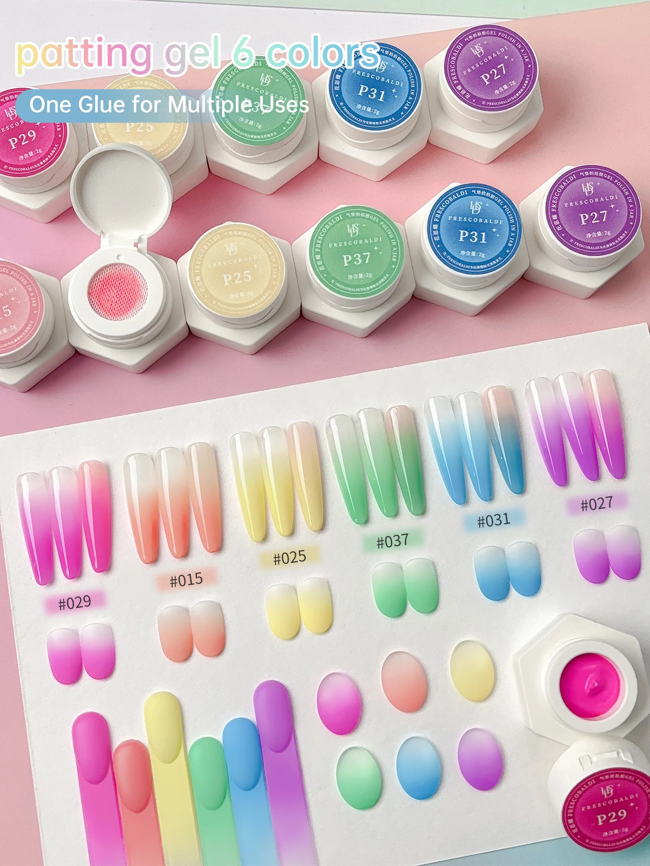 

6Color Brushable Highly Saturated Semi-solid Gel Nail Polish Set All Seasons for Salon DIY Use Kit