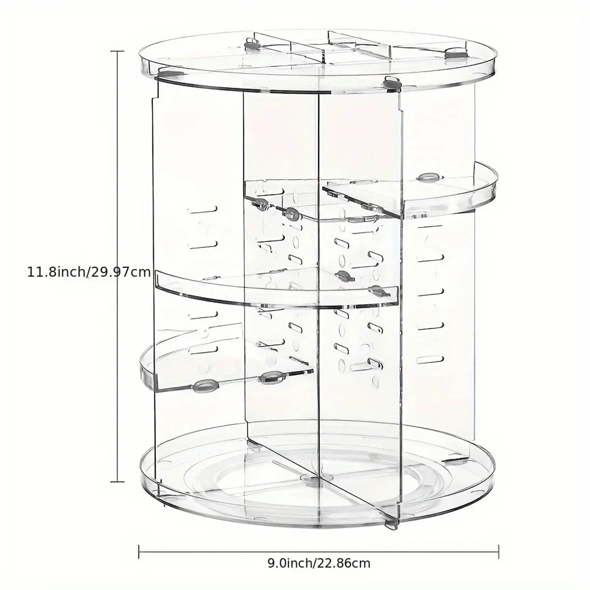 منظم مكياج شفاف مع 360 درجة ° الدوران - رف حامل كونترتوب دوار، تخزين الحمام/مستحضرات التجميل ضروري #3