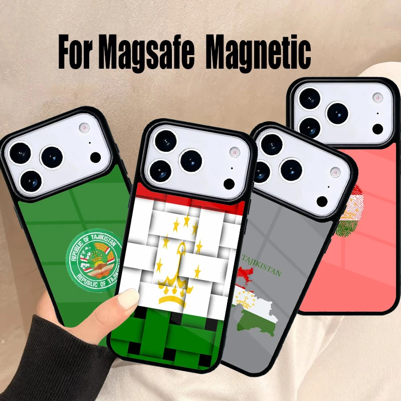 Tajikistan Flag Phone Case For iPhone 17 Air 16e 15 14 13 12 11 Pro Max Plus Magsafe Wireless Magnetic Cover