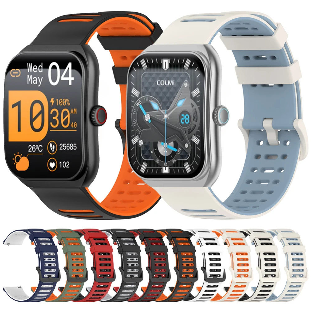 22mm Sport Silicone Strap For COLMI P86 Wristband Bracelet For COLMI C81 M42 P71 P68 V73 V68 V75 C8 Max Replacement Accessories