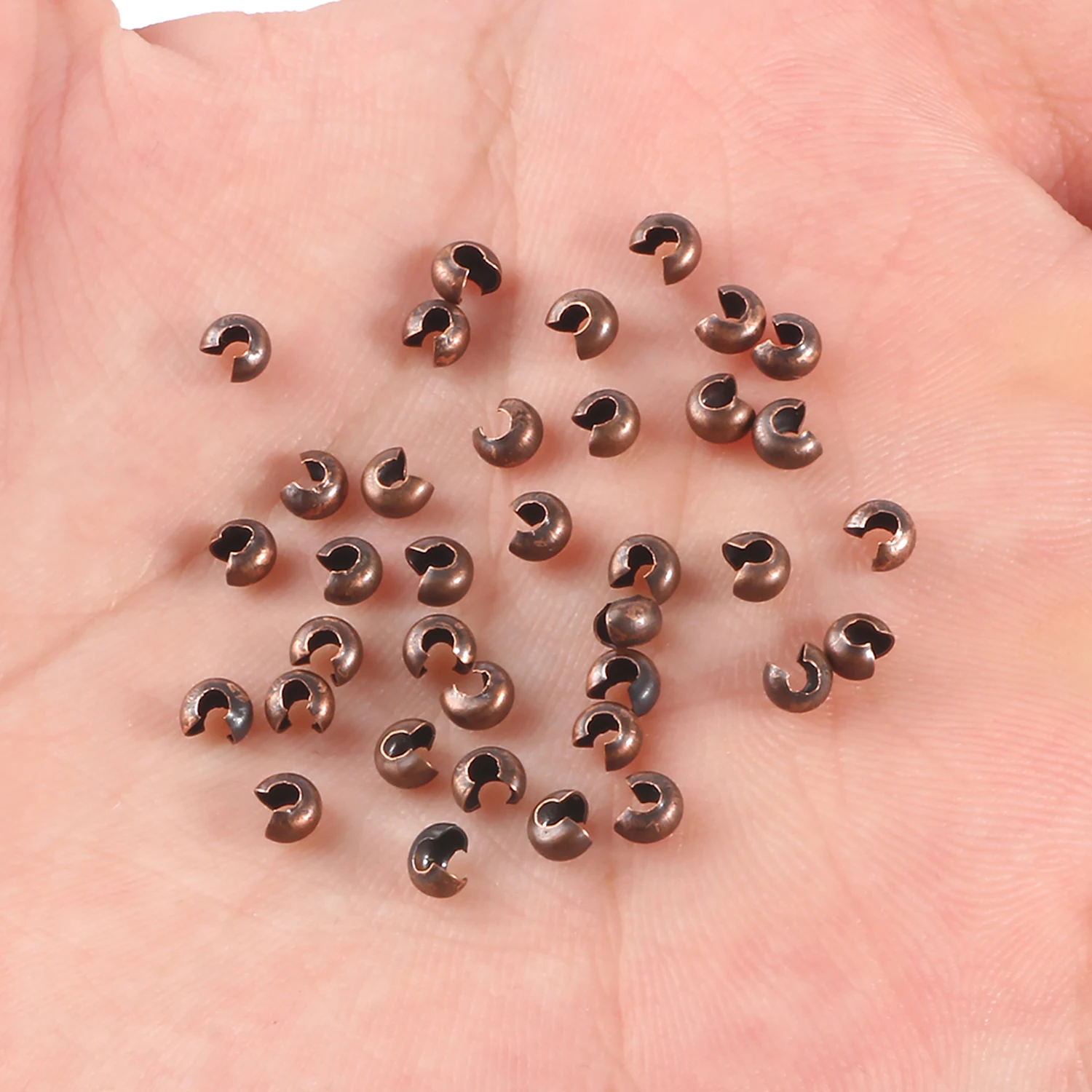 ジュエリー作り用の丸い銅ハウジング,スペーサービーズ,100ピース/パック3 4 5mm,ジュエリー作り用品