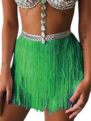 Tassel Oriental Costume Egyptian Belly Dance Hip Scarf Jazz Bandage Flamenco Latin Sequins Festival Outfit Women Mesh Skirt