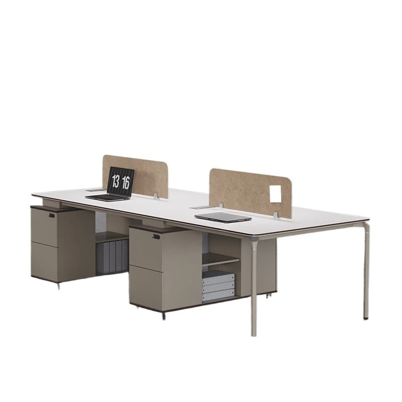 Desk combination staff simple modern office station screen double four six 6 people 4 card seat staff table