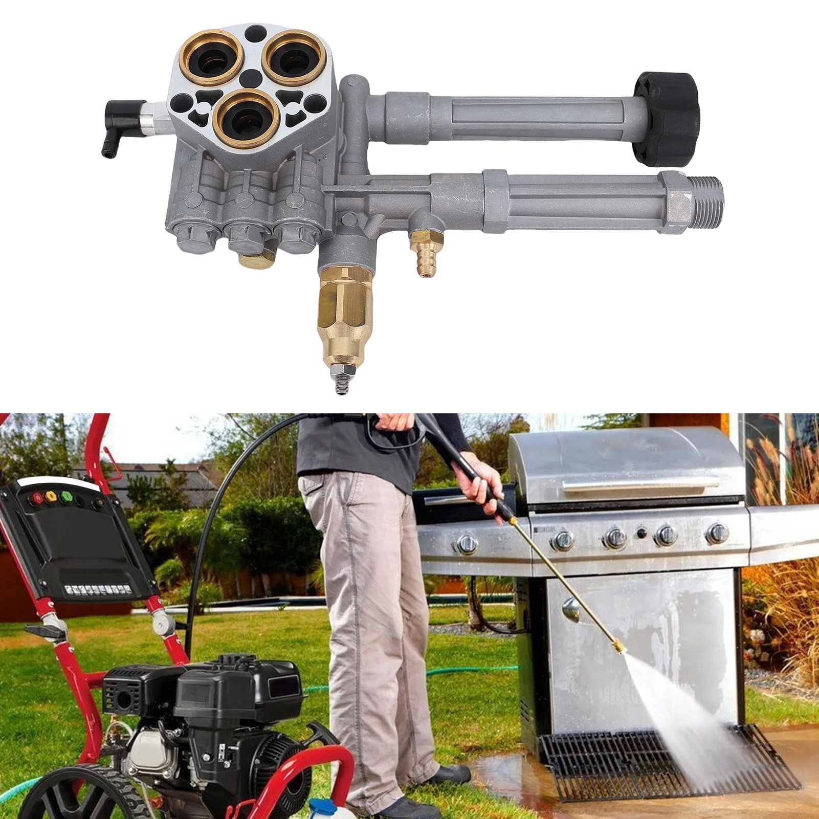 Hochdruckreiniger-Pumpenkopfbaugruppe, einfache Wartung, kompletter Pumpenkopf-Ersatz für AR43361 für SRMW2.3G28 SRMW2.4G28 Pumpen